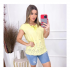 Blusinha Camiseta Feminina Manga Curta Perolas Ombro Vazado Top Social Festa