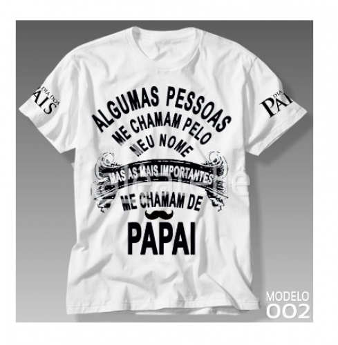 Camiseta Feliz Dia dos Pais Branca Presente Papai Personalizada