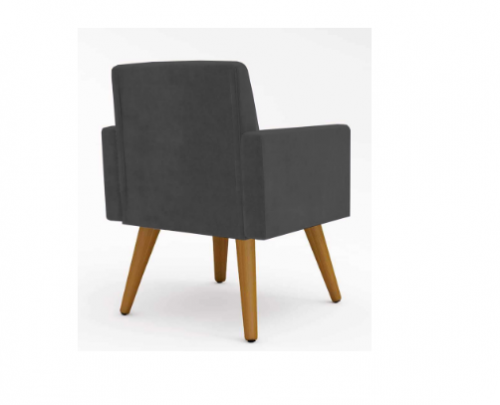 Kit 2 Poltronas Decorativas Recepção Sala Escritório Cinza