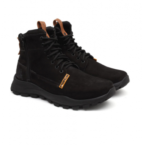Bota Caterpillar Zip Trail 3022 em Couro Nobuck Preto