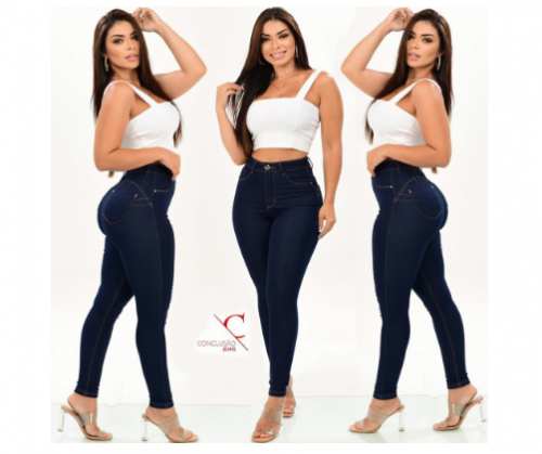 Calcas Jeans Feminina Cintura Alta Levanta bumbum com Lycra 100% Original e Modelagem Impecável