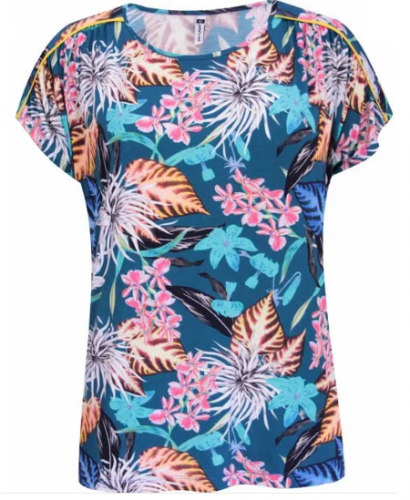 Blusa Pau a Pique Estampada Azul