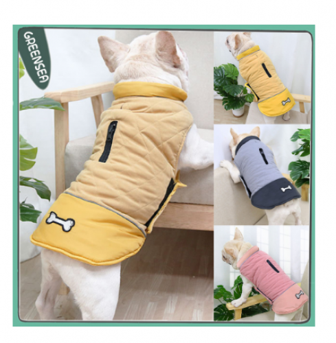 Gr + Jaqueta De Inverno Quente De Dupla Face Impermeável / Casaco Grande Cachorro De Estimação