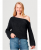 Blusão Feminino Em Tricô De Algodão E Modelagem Box – Preto