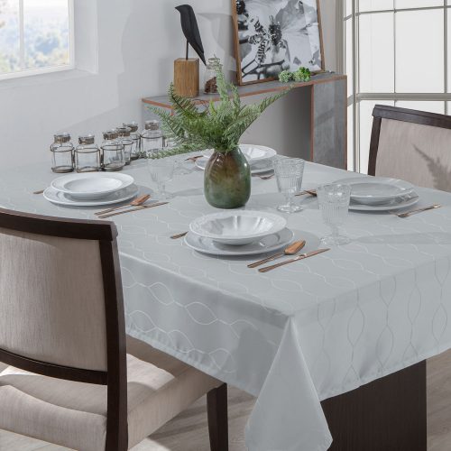 Toalha de Mesa Retangular 1,40×2,10m Il Viena Prata – Branyl