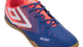 Umbro – Chuteira Futsal Umbro Action Um24 Azul/Laranja