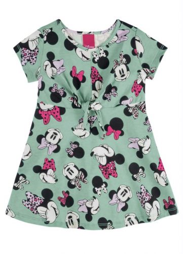 Vestido Estampado com Amarração Verde