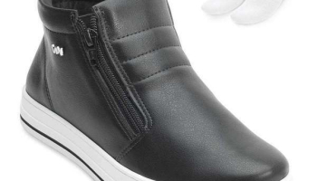 Via Marte – Tênis Botinha Via Marte e Meia Vm24-03000 Preto/Branco