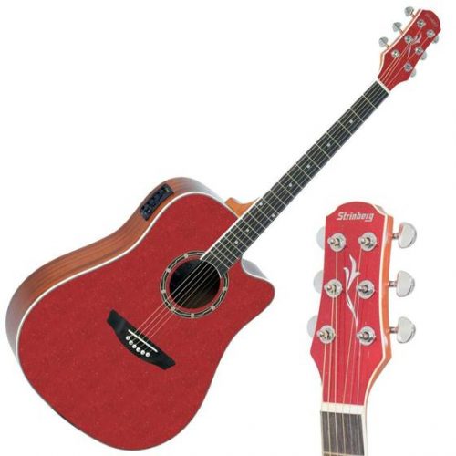 Violão Elétrico Strinberg Cd40C Vermelho Cromo Folk