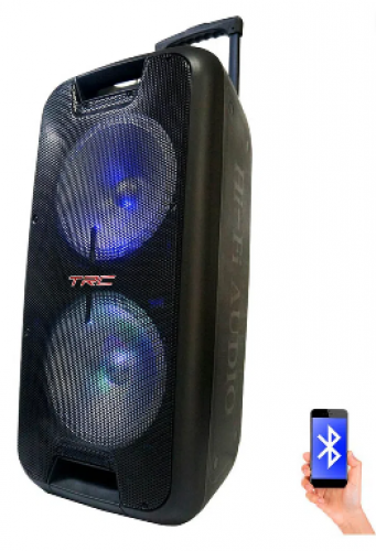 Caixa de Som Amplificada TRC 5570 Bluetooth USB Entrada para Microfone Rádio FM Bateria Interna 700W